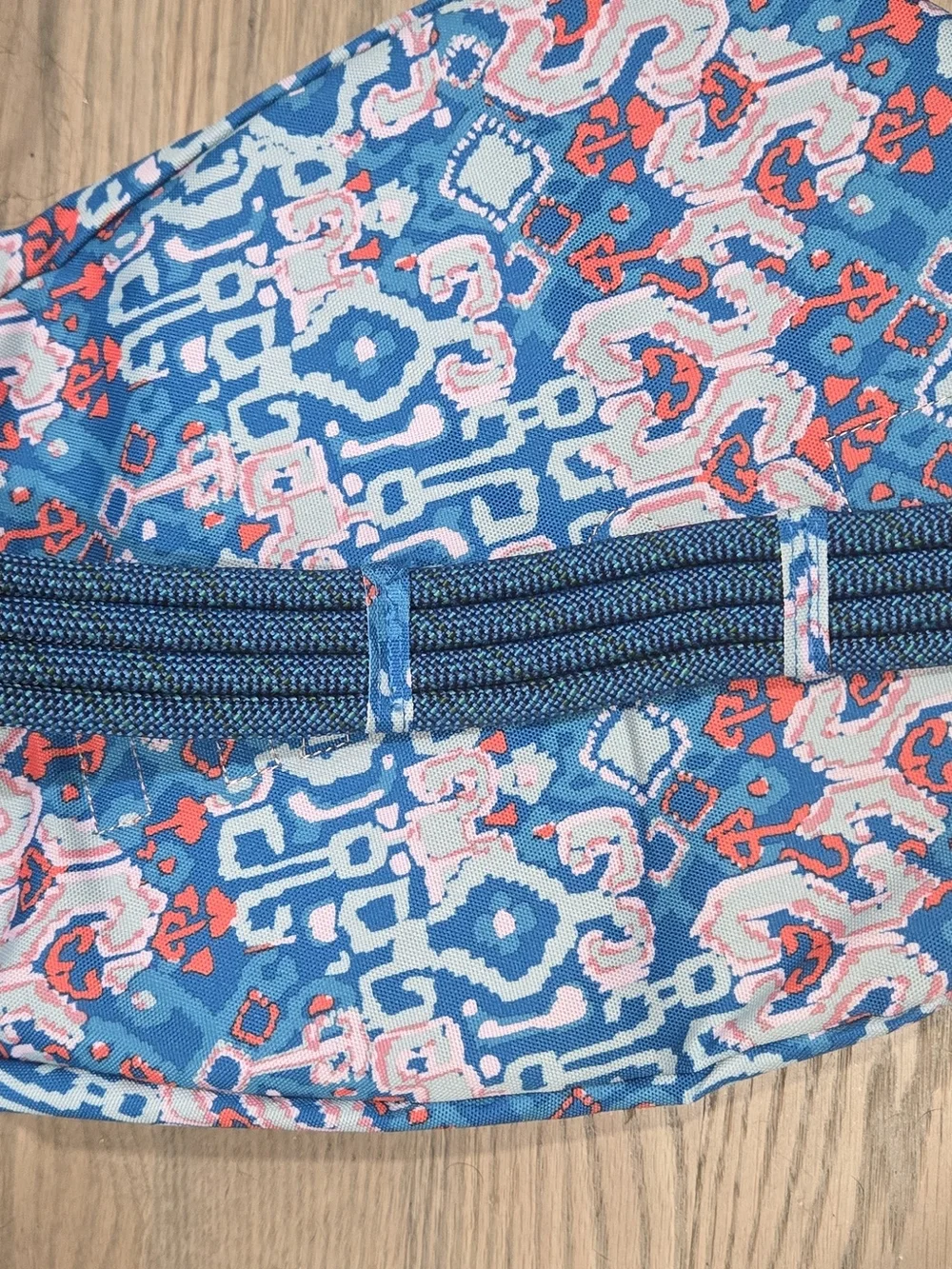 KAVU Blue Pink Patterned Rope Sling Bag
